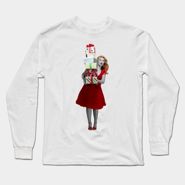 KELLY CHRISTMAS GREEN Long Sleeve T-Shirt by jefvr